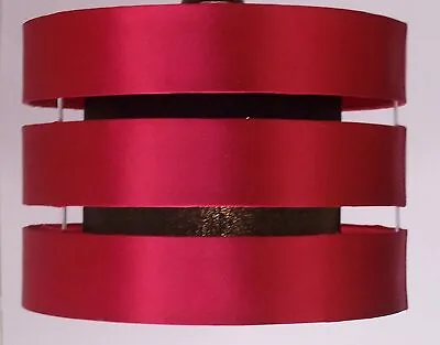 12 (30cm) Red & Black Twin Drum Ceiling Pendant Light Shade • £25.89