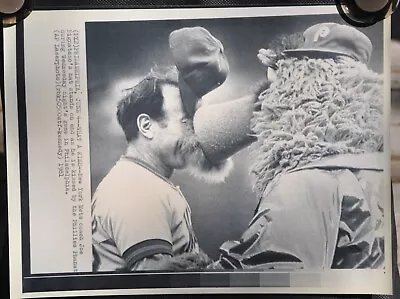 Philly Phanatic 1981 AP Wire Laserphoto MLB RARE Original With NY Mets Coach • $12