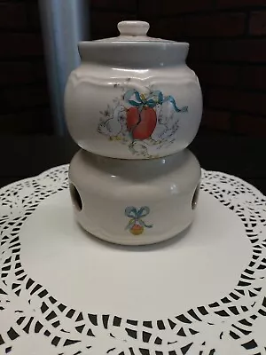 International China Marmalade Ribbon Geese Potpourri Tealight Pot Warmer Retired • $9.99