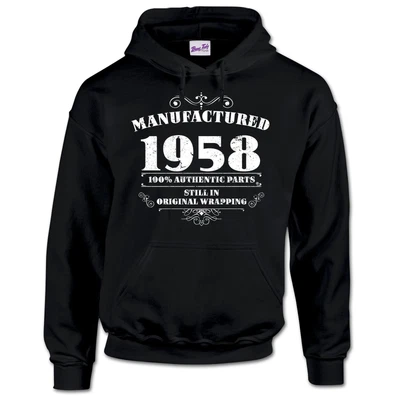 £19.97 • Buy 65th Birthday Gifts For Men Women - Manufactured 1958 Funny Hoodies Him Her