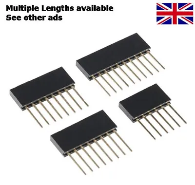 3 X Long Pin Female 0.1″ 2.54mm Connector (Arduino) Stackable Header 15 Way • £1.25