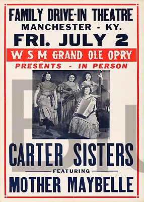 1954 Carter Sisters June Carter And Mother Maybelle Concert  13x19  Photo Print • $16.96