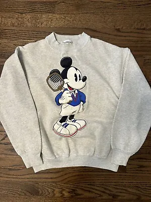 Vintage Disney Mickey Mouse Gray Crewneck Sweatshirt Size S/M Crewneck • $29.99