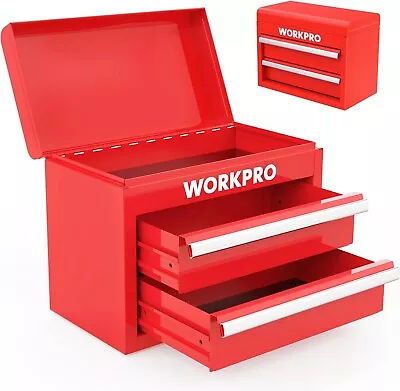 WORKPRO Mini Metal Tool Box W/2 Drawers And Top Storage Stainless Steel NEW • $48.99