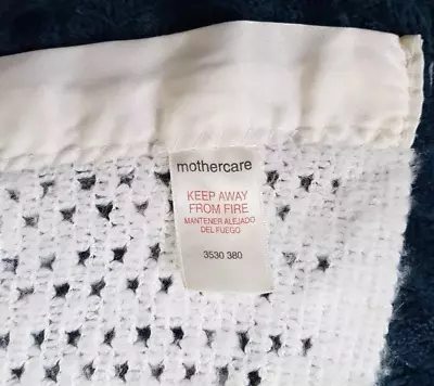 Mothercare 3530380  White Vintage Pram Blanket Acrylic Cellular Satin Trim UK • £25