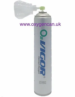 £23.60 • Buy 2x PURE OXYGEN CAN 12 L 99.5% -with A Hygienic Cover Cap-Open & Attach As A Mask