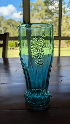 Coca Cola Glass 2013 McDonalds Limited Edition Aqua Upside Down Bottle VGC • $9.99