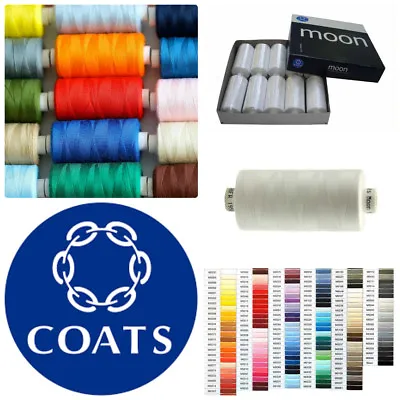 Coats Moon Sewing Machine Polyester Thread Cotton 1000 Yard  6 REELS • £7.89