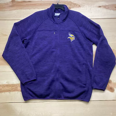 Minnesota Vikings Jacket XL Purple Fleece Full Zip Sweater NFL Football • $24.99