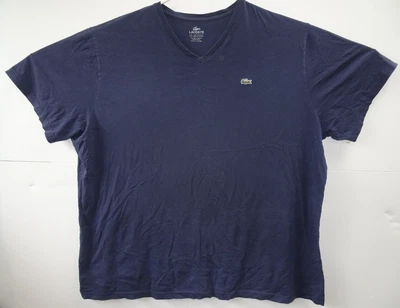 $17.99 • Buy Lacoste Alligator Logo V Neck T Shirt Size 11L France =4XLT USA Pima Cotton Blue
