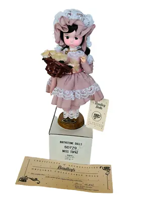 Bradley Doll Birthstone Box NIB Coa Los Angeles CA Gift Miss Topaz November Vtg • $40.40