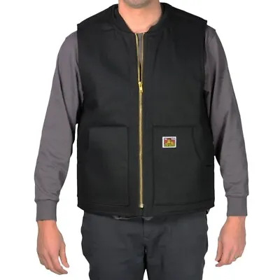 Ben Davis Men's Vest 10.5 0z. Heavy Duty Twill Shell Ribbed Collar Workwear Vest • $75