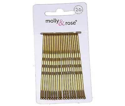 20 Golden Blonde Hair Grips Kirby Grips Hair Slides Clips Bobby Pins 6.5cm • £2.94