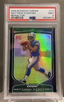 2009 Bowman Chrome Matthew Stafford Rookie Refractor PSA 9 Detroit Lions  • $94.99