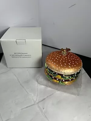 McDonald's Big Mac Blown Glass Christmas Ornament Cheeseburger Hamburger 2005 • $34