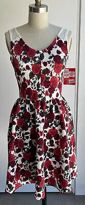 NWT Marilyn Monroe Red Roses Lacey Mini Length Dress Size XS/S • $28