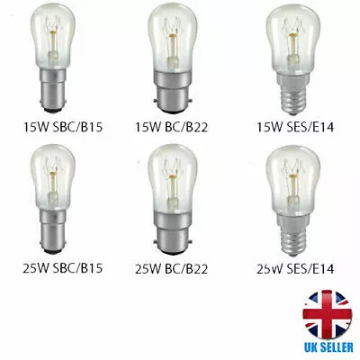 Universal Appliance Pygmy Bulb Lamp 15w 25w Screw Bayonet SES E14 SBC B15 BC B22 • £76.99