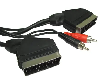 GP1579 Scart Plug To Scart Plug + Audio 2 RCA 1.5 Metres Cable • £3.19