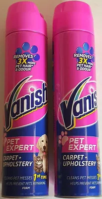 Vanish Carpet Cleaner + Upholstery Pet Expert Foam Shampoo Large Area 600 Ml • £19.99