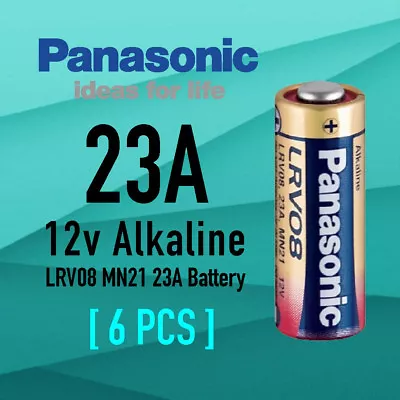 Genuine 6x Panasonic A23 Alkaline Remote Batteries 12V LRV08 MN21 23A Battery • $15.55