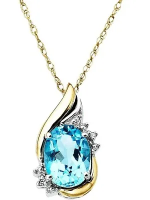 Brilliance ESRW45172MTT-18 Fine Jewelry Simulated Blue Topaz And Necklace In • $29