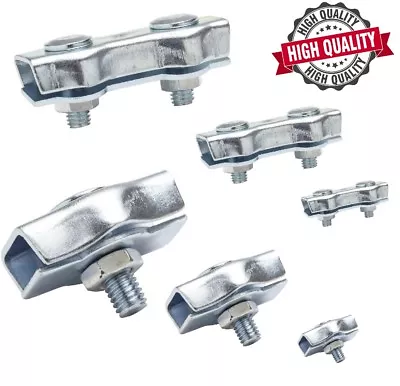 £12.08 • Buy 2mm 3mm 4mm 5mm 6mm 8mm Wire Rope Clamp Simplex Duplex Galvanised Zinc Plated