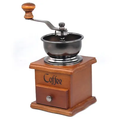 £15.99 • Buy Coffee Bean Spice Vintage Style Hand Grinder Wooden Kitchen Accessories Fresh
