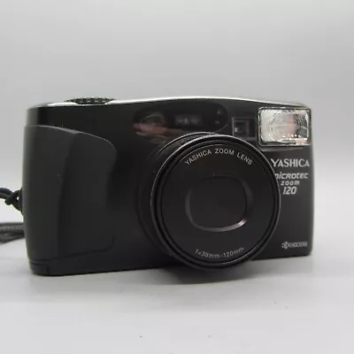 Yashica Microtec Zoom 120 35mm Film Point And Shoot Camera Black Tested • £49.99