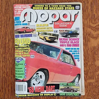 Mopar Collector's Guide- September 1998  Hemi Belvedere - Houndstooth Barracuda • $8