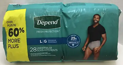 Depend Fresh Protection Adult Incontinence Underwear For Men L/G Disheveled • $23.95