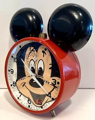 “Mickey” Walt Disney Mechanical Wind Alarm Clock_W4.0”_Made In Germany_All Works • $95