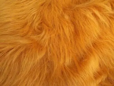 LONG Pile Fun Faux Fur Fabric Material - HONEY BROWN • £229.99