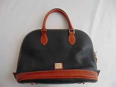 Dooney & Burke Womens Pebble Grain Zip Zip Satchel Color Black With Brown • $59.99