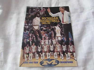 Vintage 1985/86 Michigan Basketball Pictorial Big Ten Champion Sports PROGRAM  • $12