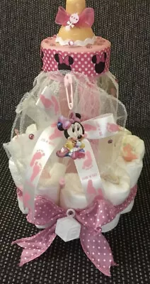 Handmade 11” Minnie Mouse Centerpiece Baby Boy Shower Bottle 🎀🍼 • $15.99