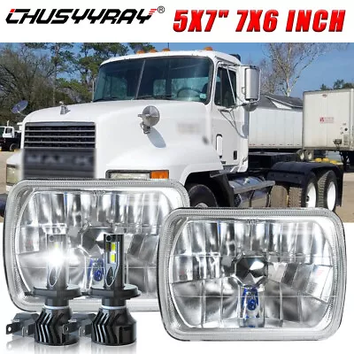 DOT Pair 100W 5x7  7x6  Headlights Hi/Low For Mack CH CH600 MS300P CS200P Truck • $134.99