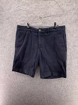 Jeff Banks Mens 32R W32 Navy Blue Chino Shorts Cotton Blend Holiday Tailored Fit • £9.99