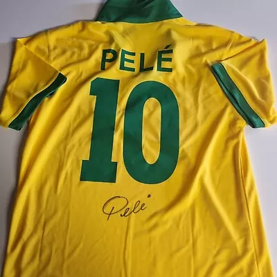 $800 • Buy Pele Personally Hand Signed  Brazil Jersey 