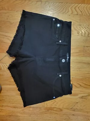 Womens 7 For All Mankind Black Jean Shorts Size 27 • $15