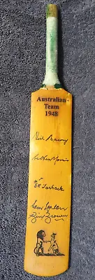 $75 • Buy 1948 Australian Team Mini Cricket Bat Signed With Certificate.
