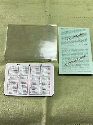 Vintage Rolex 1988-1989 Calendar; 573.02 Translation Paper Set. With Pouch • $78