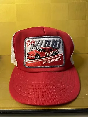 Vintage NASCAR Ricky Rudd Motorcraft Mesh Trucker SnapBack Hat VG • $18.99