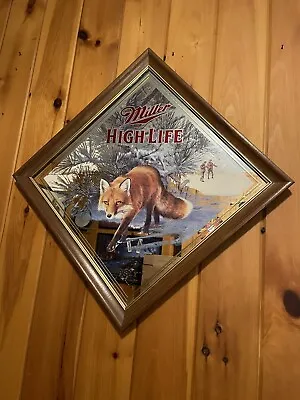 Miller High Life Beer Bar Mirror  SLY  RED FOX Diamond Zoellick Vintage • $79.99