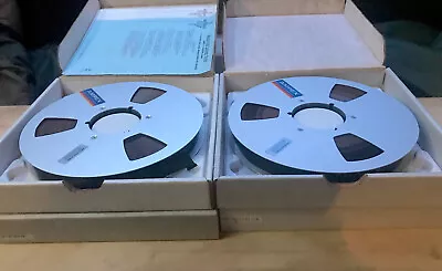 2x Ampex 406 1  One Inch  10.5 METAL  Take-up REEL  + Bonus Tape In Box • $68.88