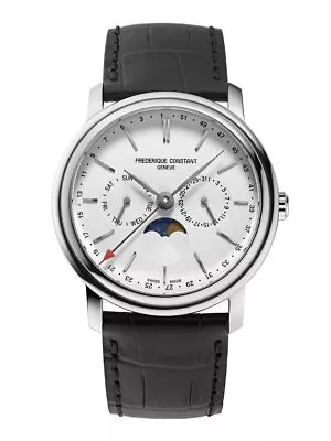 Frederique Constant Black Mens Multi Dial Watch Classics Index Business Timer • $795