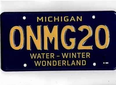 MICHIGAN License Plate  0NMG20  ***MINT***WATER-WINTER WONDERLAND SPECIALTY* • $12.50