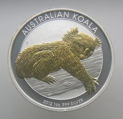 2012 Australia 1 Oz Silver Koala Gilded Coin .999 Fine • $34.99