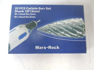 Mars-Rock 1/8  Shank Carbide Burr Set Compatible With Dremel Milwaukee - 20 Pcs • $16.95