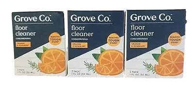 LOT OF 3 - 2 Pack Grove Co Floor Cleaner Concentrates Orange/Rosemary 1 FL OZ • $17.99