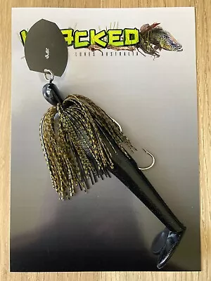 WHACKED LURES ~ 1oz CHATTERBAIT ~ BLACK GUPPY ~ Paddle Tail Trailer • $15.50